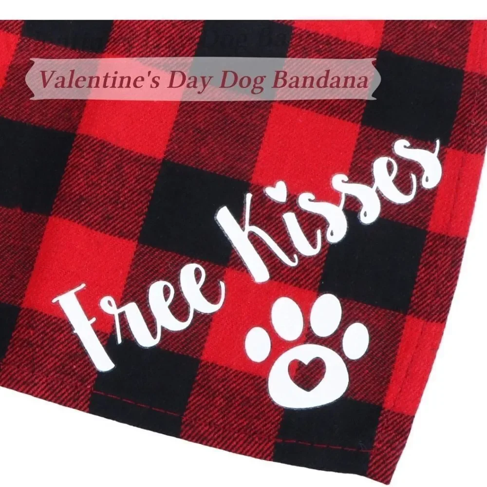 3 Pack Holiday Plaid Dog Bandana, Valentine's Day St. Patrick's Day East…